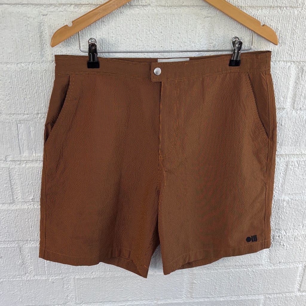 Solid & Striped Men's Brown Micro-Check Swim/Board Shorts